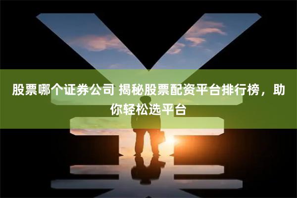 股票哪个证券公司 揭秘股票配资平台排行榜，助你轻松选平台